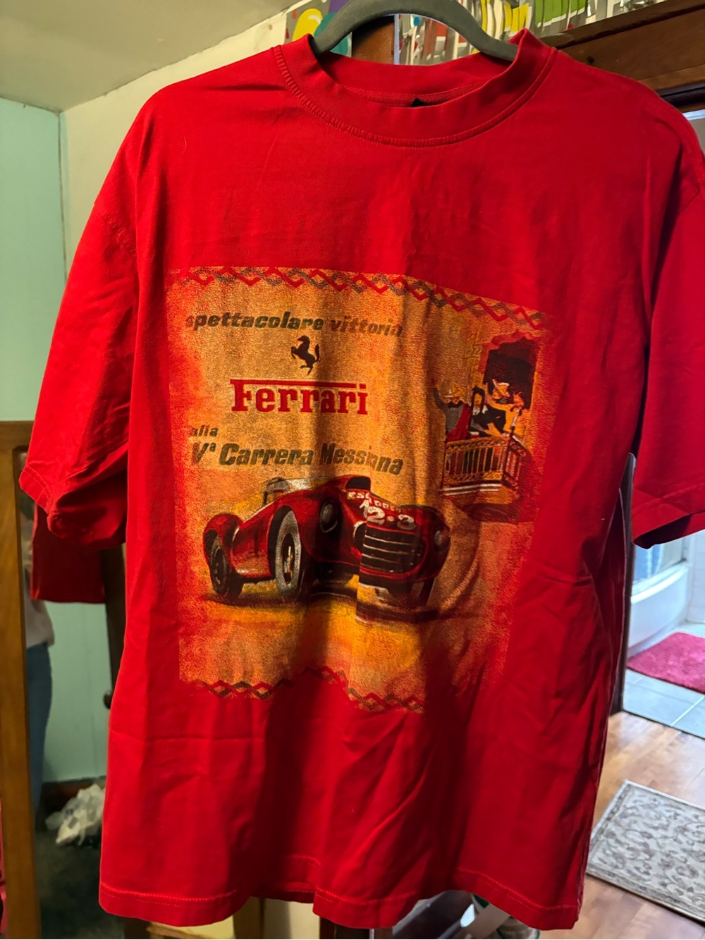 Vintage Ferrari Red Graphic T-Shirt for Men